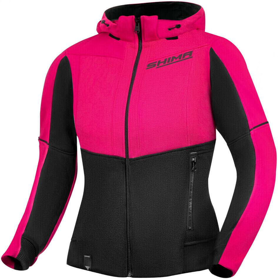 Motorradjacken Shima Daybreaker Damen Zip Hoodie schwarz/pink