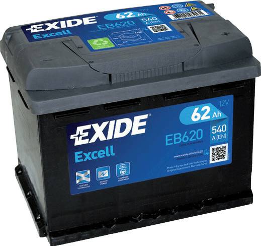 Exide Excell EB620 12V 62Ah Autobatterien