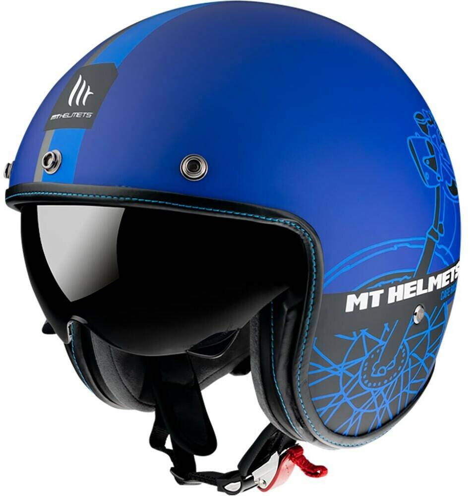 MT Helmets Le Mans 2 Sv Cafe Racer Open Face Helmet Blau Motorradhelme