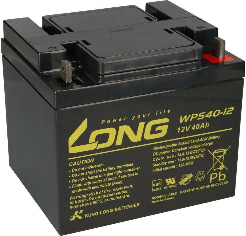 Autobatterien Kung Long WPS40-12 Akku 12V 40Ah Pb Batterie Bleigel mit VDS